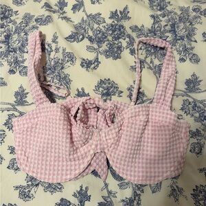 Abercrombie & Fitch Pink Checkered Bikini Top Size XL